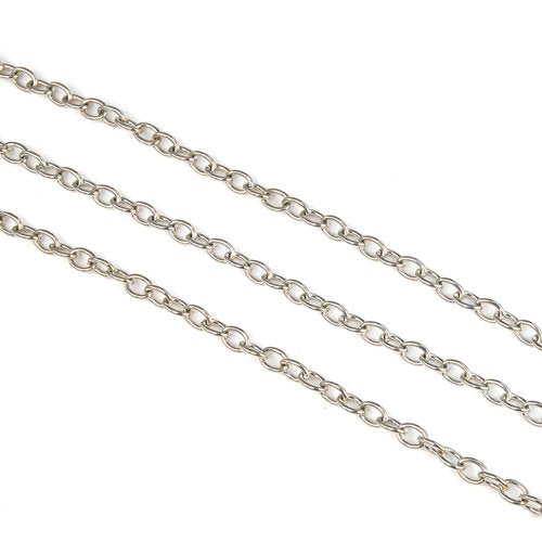 2m Silver Plated 3mmx2mm Link Chain
