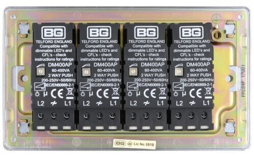 BG Electrical Chrome Quadruple Dimmer Switch