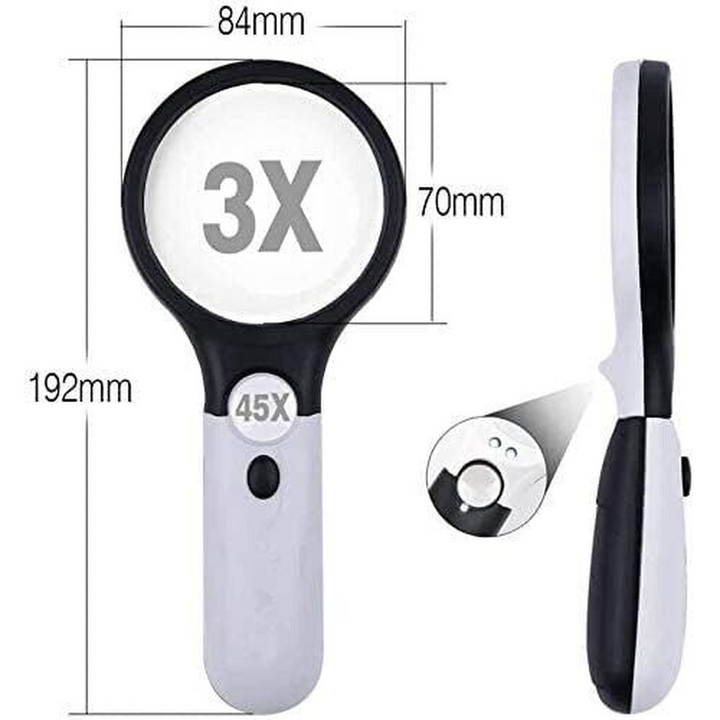 3x/45x Magnifier Glass
