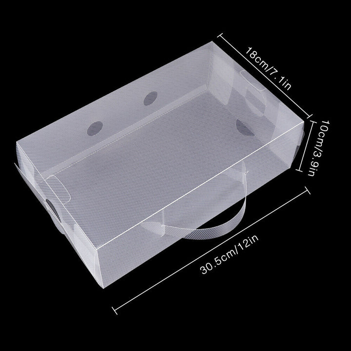 Clear Ladies Stackable Plastic Shoe Storage Boxes