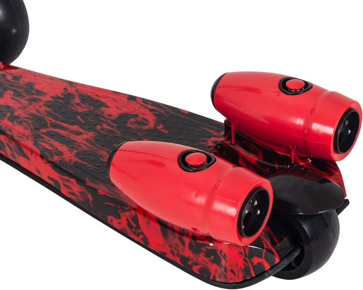Homcom Kids Red Rocket LED Light Scooter