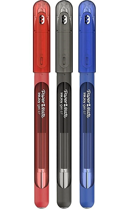 3x Paper Mate InkJoy 0.7mm Gel Pens