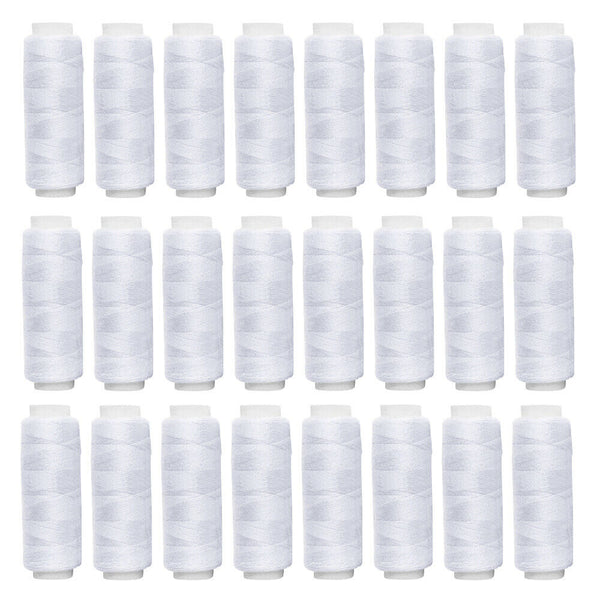 24 White Sewing Thread Spools