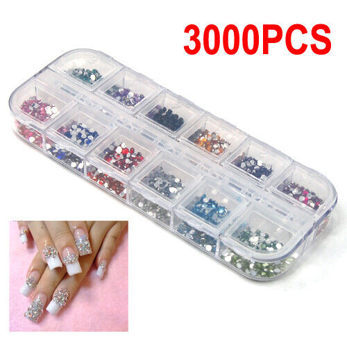 3000 Nail Art Rhinestones Gems