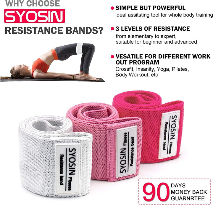 3 Pink Exercise Resistance Bands