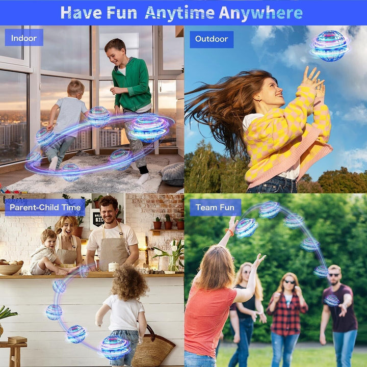 Blue LED Spinning Flying UFO Orb Ball