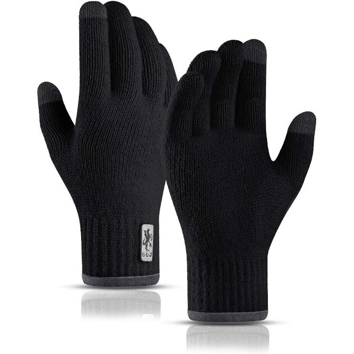 Black Thermal Touch Screen Knitted Gloves