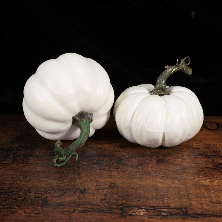 6 White Halloween Foam Pumpkins