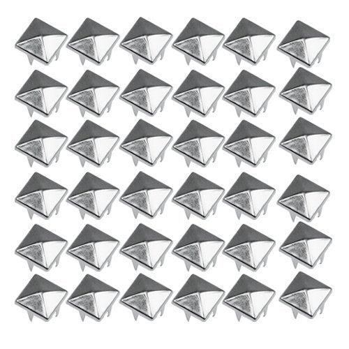 50 Square Gothic 9mm Silver Studs