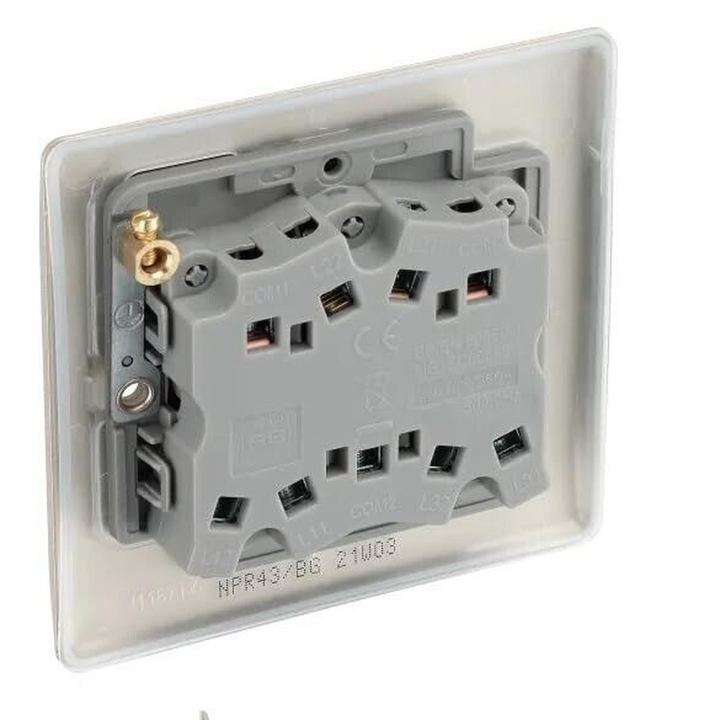 BG Electrical Pearl Nickel Triple Light Switch