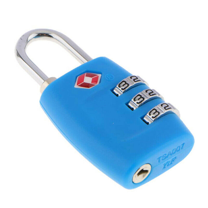 Blue TSA 3-Dial Travel Padlock