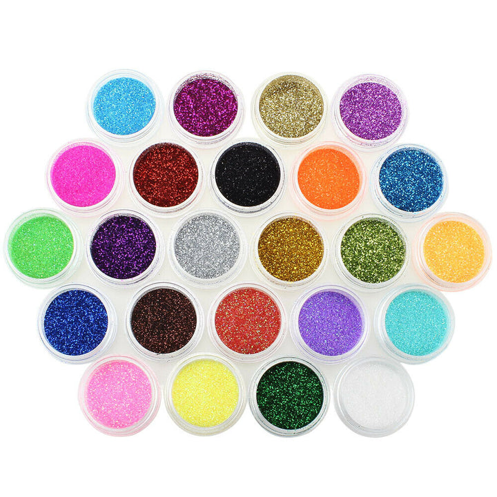 24 Chunky Coloured Glitter Pots
