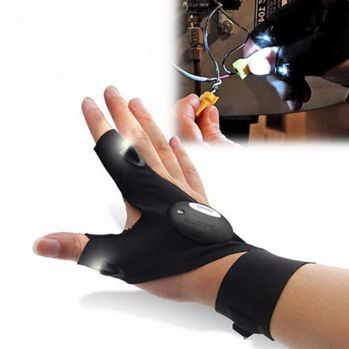 LED Light Flashlight Finger Glove