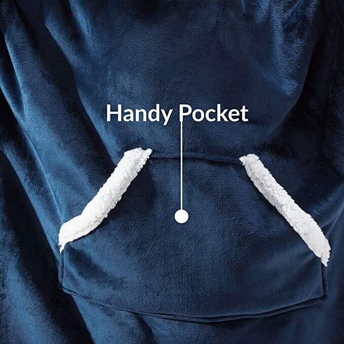 Adult Blue Oversized Sherpa Hoody