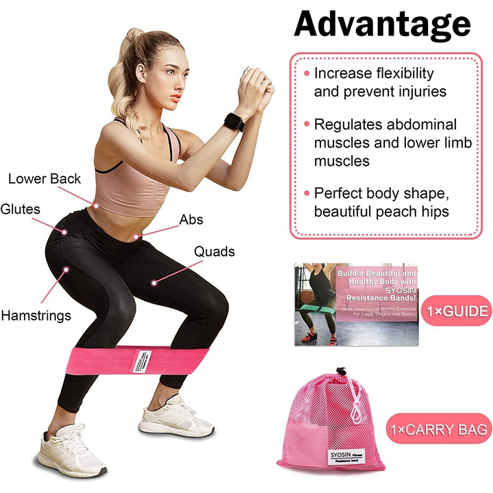 3 Pink Exercise Resistance Bands