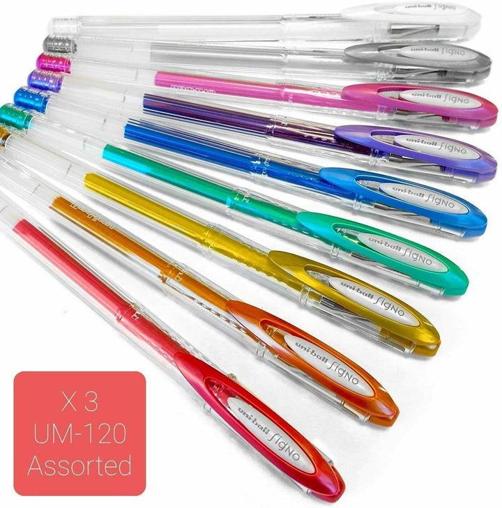 8 Uniball Multi Coloured Rollerball Pens