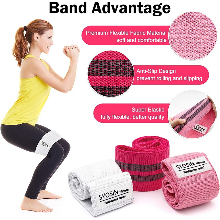 3 Pink Exercise Resistance Bands
