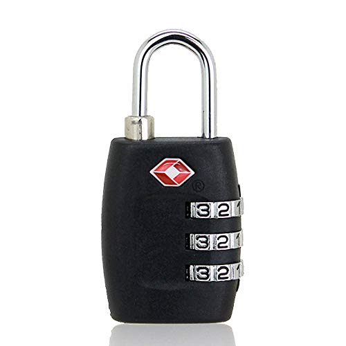 Black TSA Luggage 4-Dial Padlock
