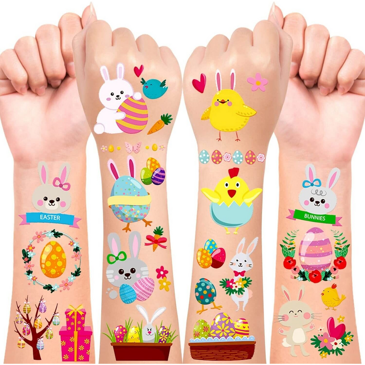 10 Easter Temporary Tattoo Set