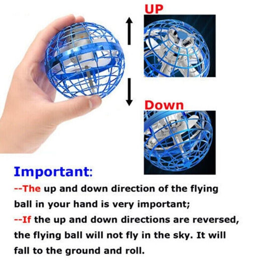Blue LED Spinning Flying UFO Orb Ball