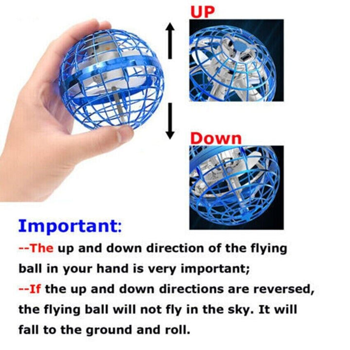 Blue LED Spinning Flying UFO Orb Ball
