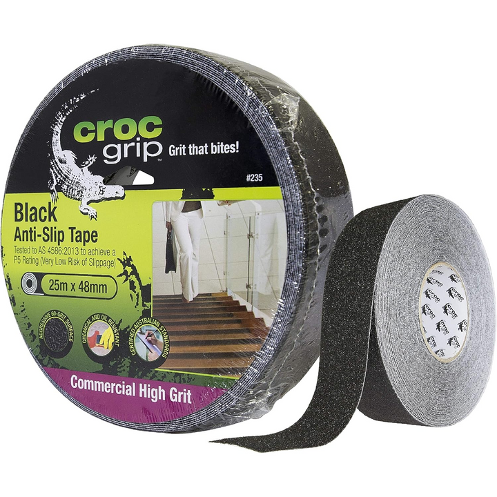 25m Croc Grip Anit-Slip 48mm Black Tape Roll