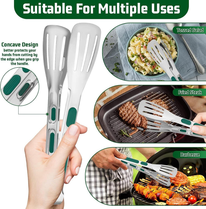 3 Stainless Steel Serving Tong Set