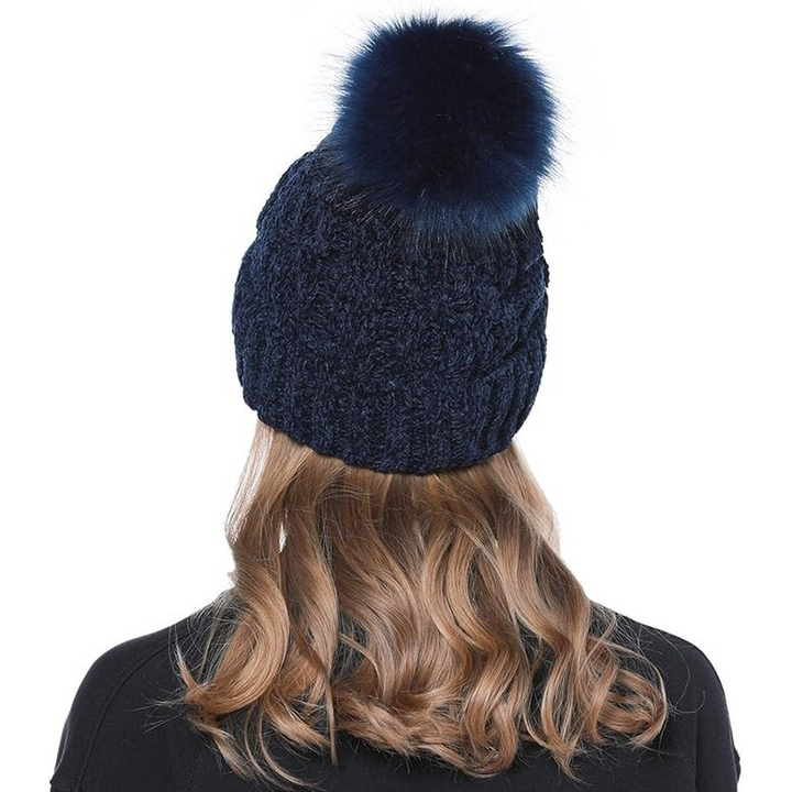 Blue Tacobear Knitted Beanie Bobble Hat