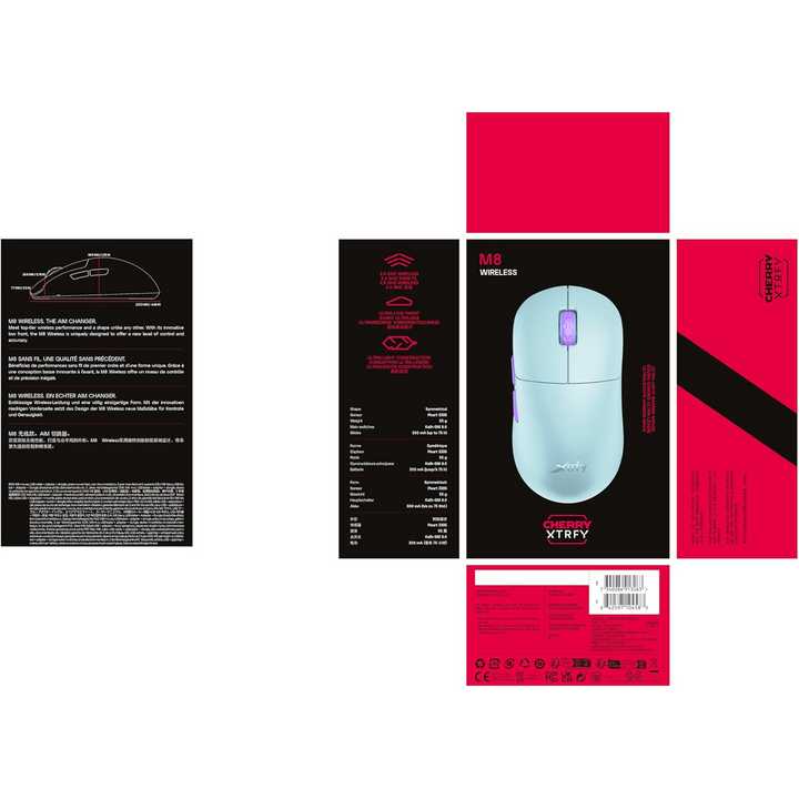 Cherry Mint XTRFY M8 Wireless Computer Mouse