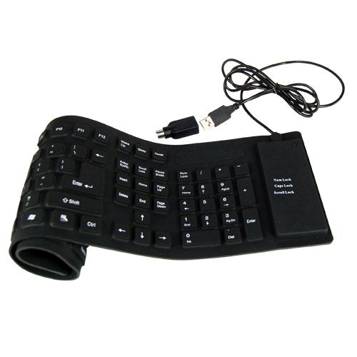 Flexible Black Silicone PC Keyboard