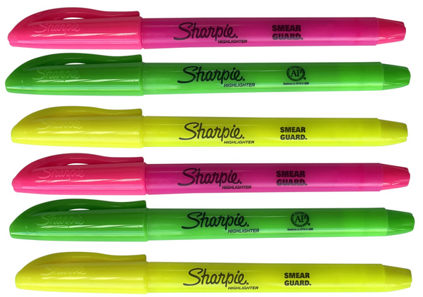 6 Sharpie Accent Pocket Highlighters