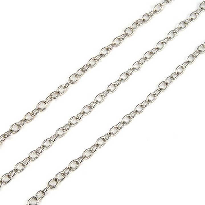 2m Silver Plated 3mmx2mm Link Chain