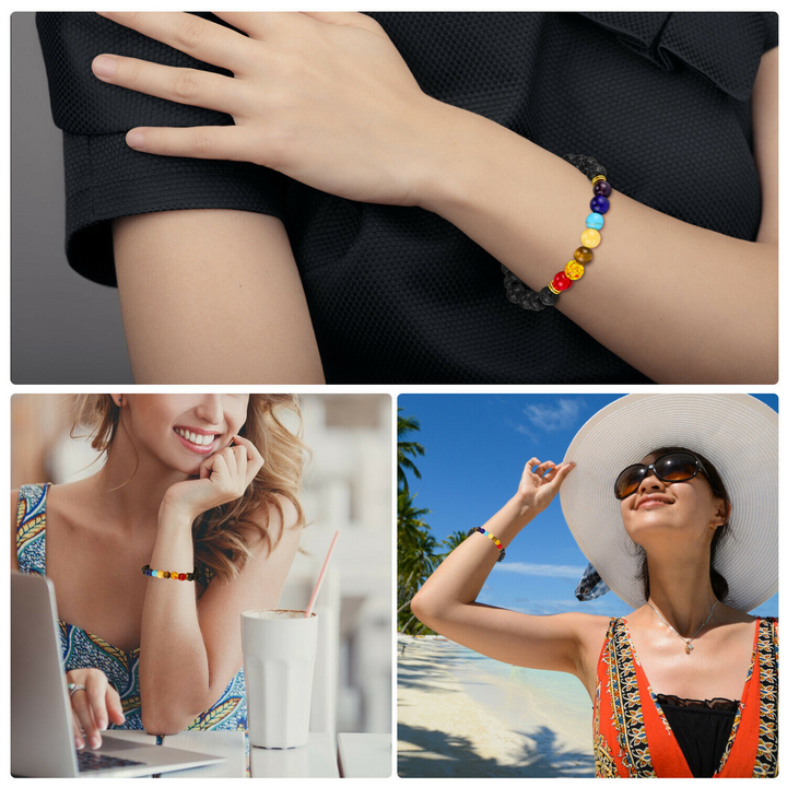 Chakra Healing Stone Crystal Bracelet