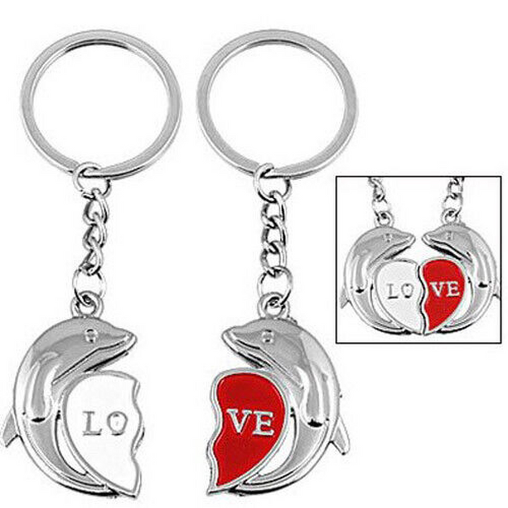 Magnetic Dolphin Love Keyring