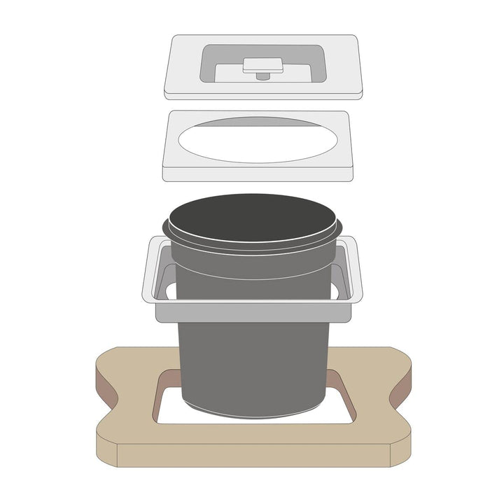 Tramontina 5L Square Kitchen Worktop Inset Bin