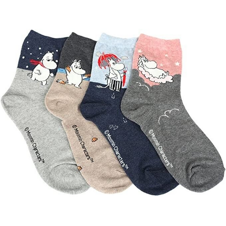 4 Pairs Moomin Cartoon Socks