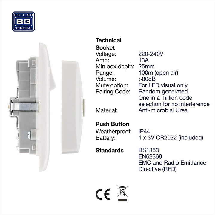 BG Electrical Door Bell & Socket