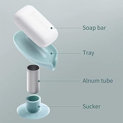 2x Suction Cup Soap Holder Dishes