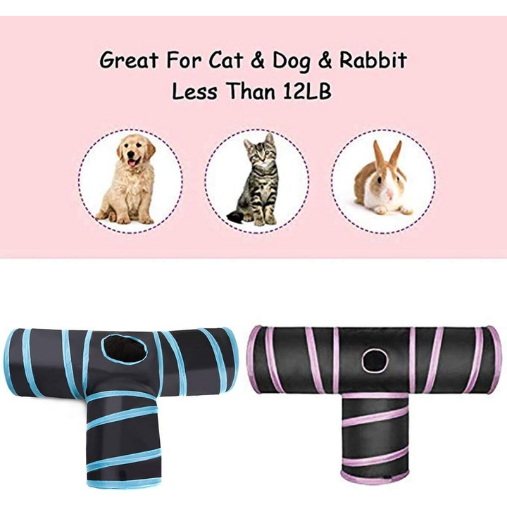 Pink & Black Pop Up Cat Tunnel