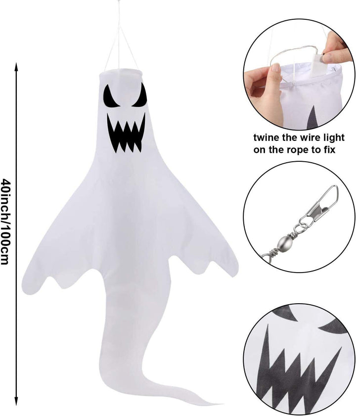 2 LED Ghost Lanterns