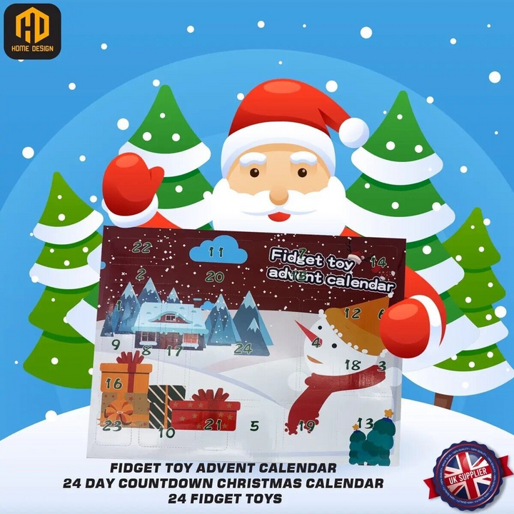 Blue Kids Christmas Advent Calendar