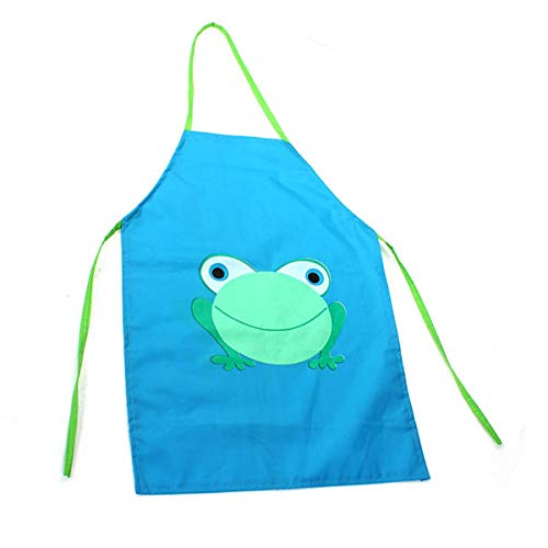 Blue Children's Waterproof Cartoon Frog Apron