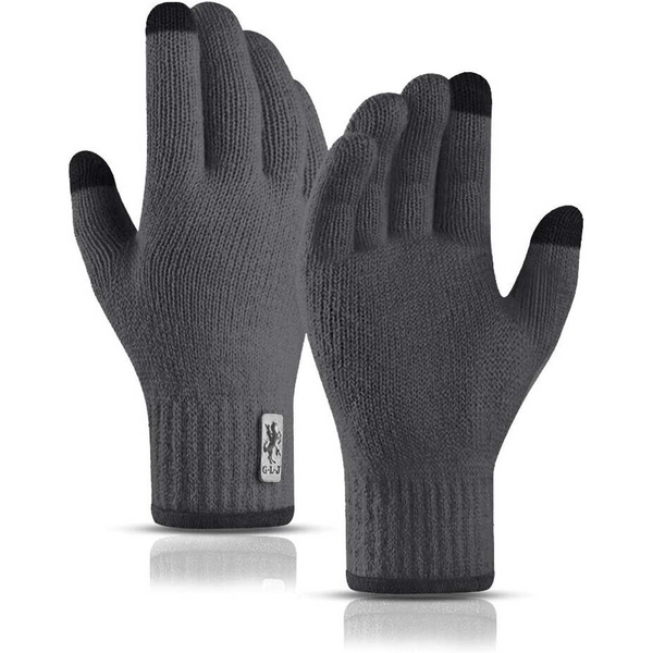 Adult Grey Thermal Knitted Gloves