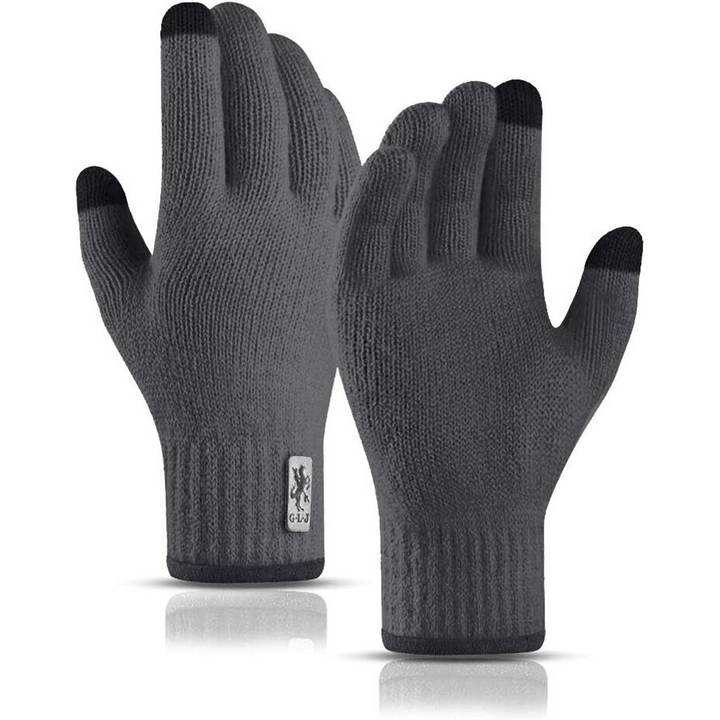 Adult Grey Thermal Knitted Gloves