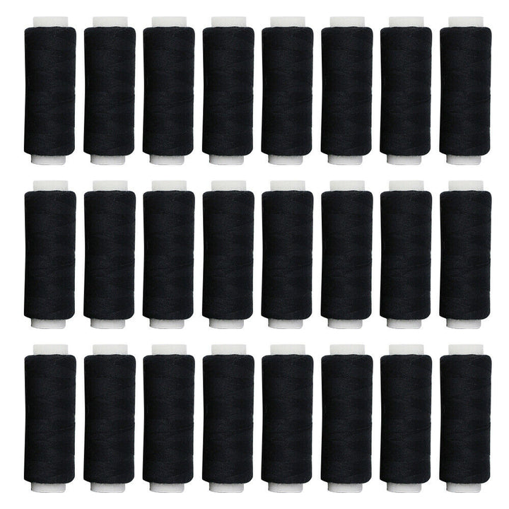 24 Black Sewing Thread Spools