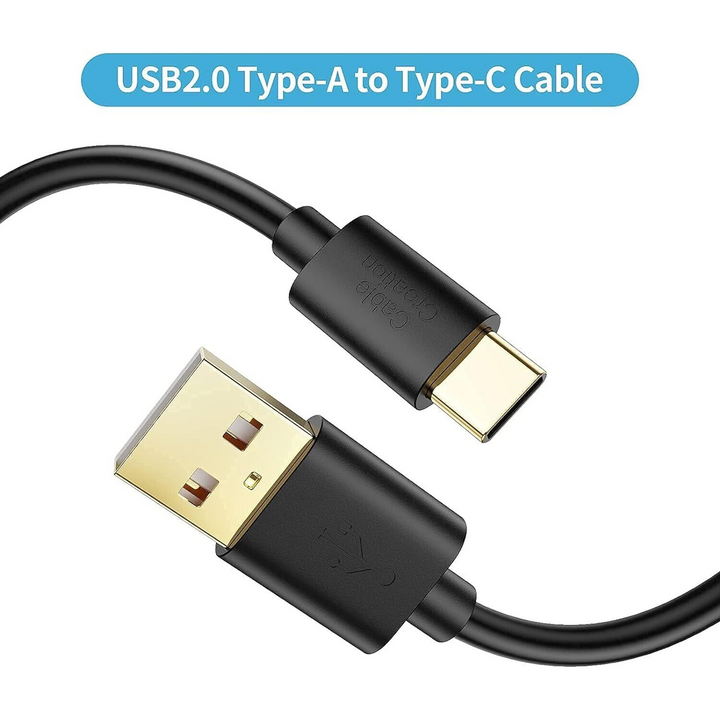 3 Black 1.2m USB to Type C Cables