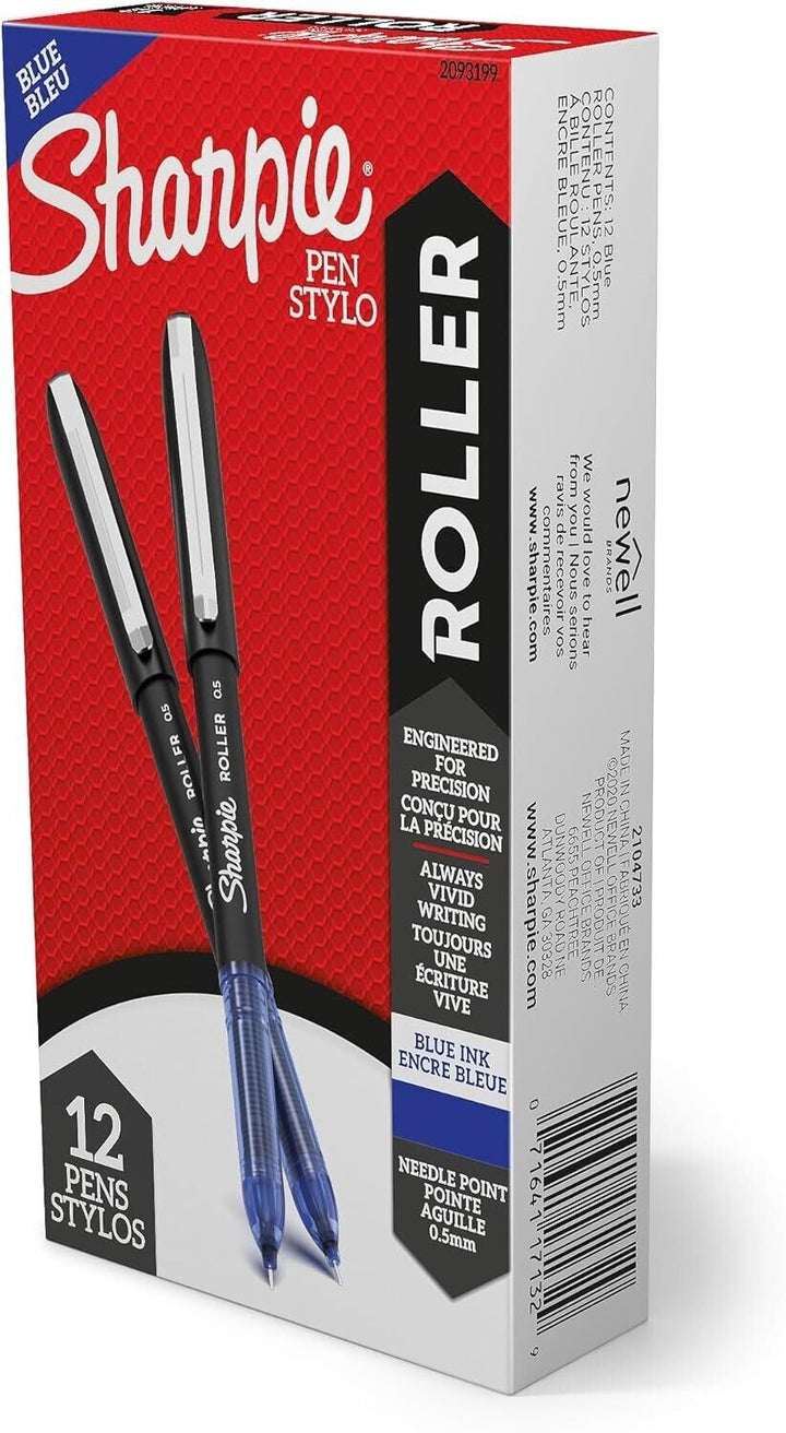 12 Blue Sharpie 0.5mm Roller Pens