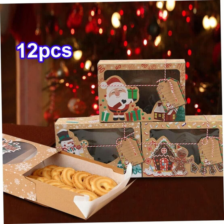 12 Christmas Cookie Cardboard Box Set