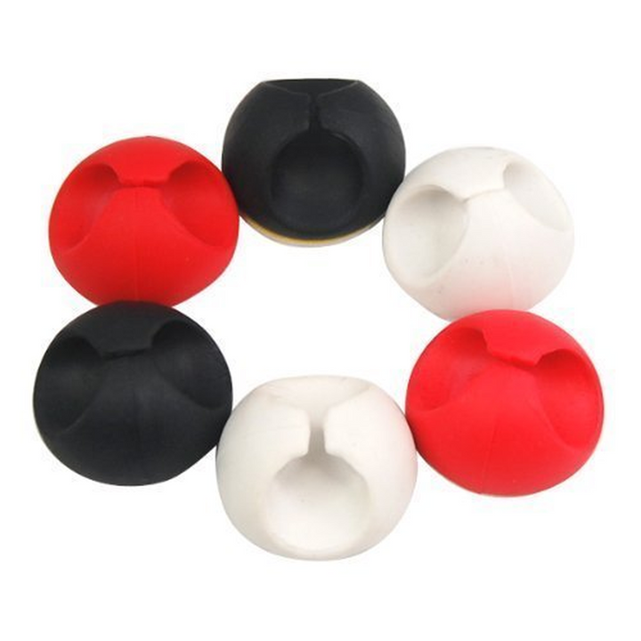 6 Self-Adhesive Cable Tidy Clips