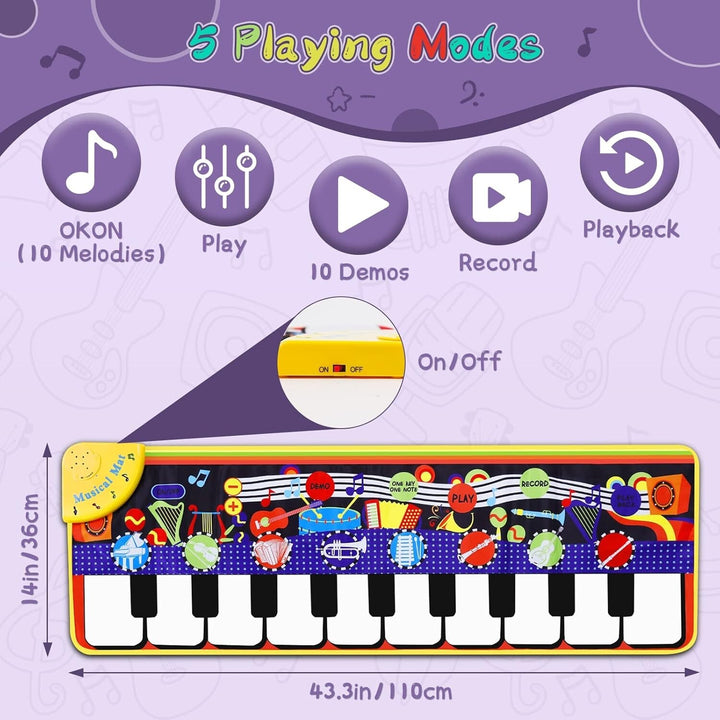 Giant Piano Play Mat Harp